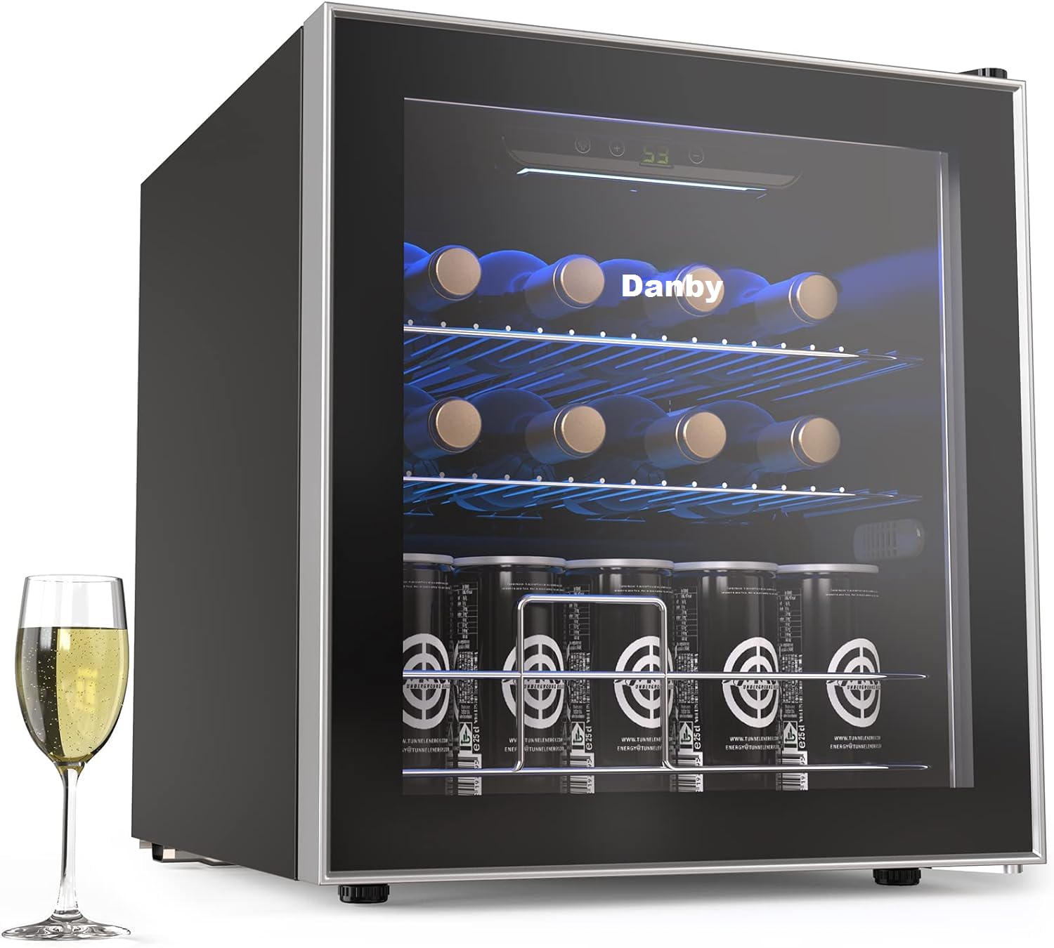 Danby USA 55 L Inverter Wine Chiller l Wine Cooler l Touch Control l LED Interior Light l Toughened Glass Door with UV-Protection (Black) - Image 12