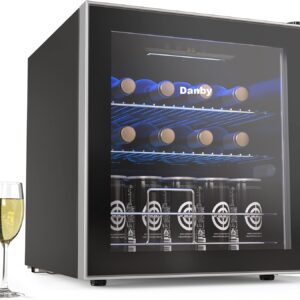 Danby USA 55 L Inverter Wine Chiller l Wine Cooler l Touch Control l LED Interior Light l Toughened Glass Door with UV-Protection (Black)
