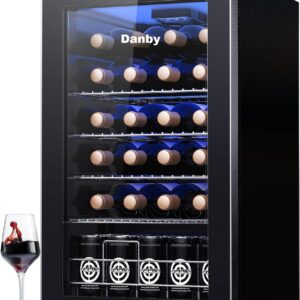Danby USA 135 L Inverter Wine Chiller l Wine Cooler l Touch Control l Toughened Glass Door with UV-Protection l LED Interior Light for Indian Home Bars & Rooms with 1 Year Warranty
