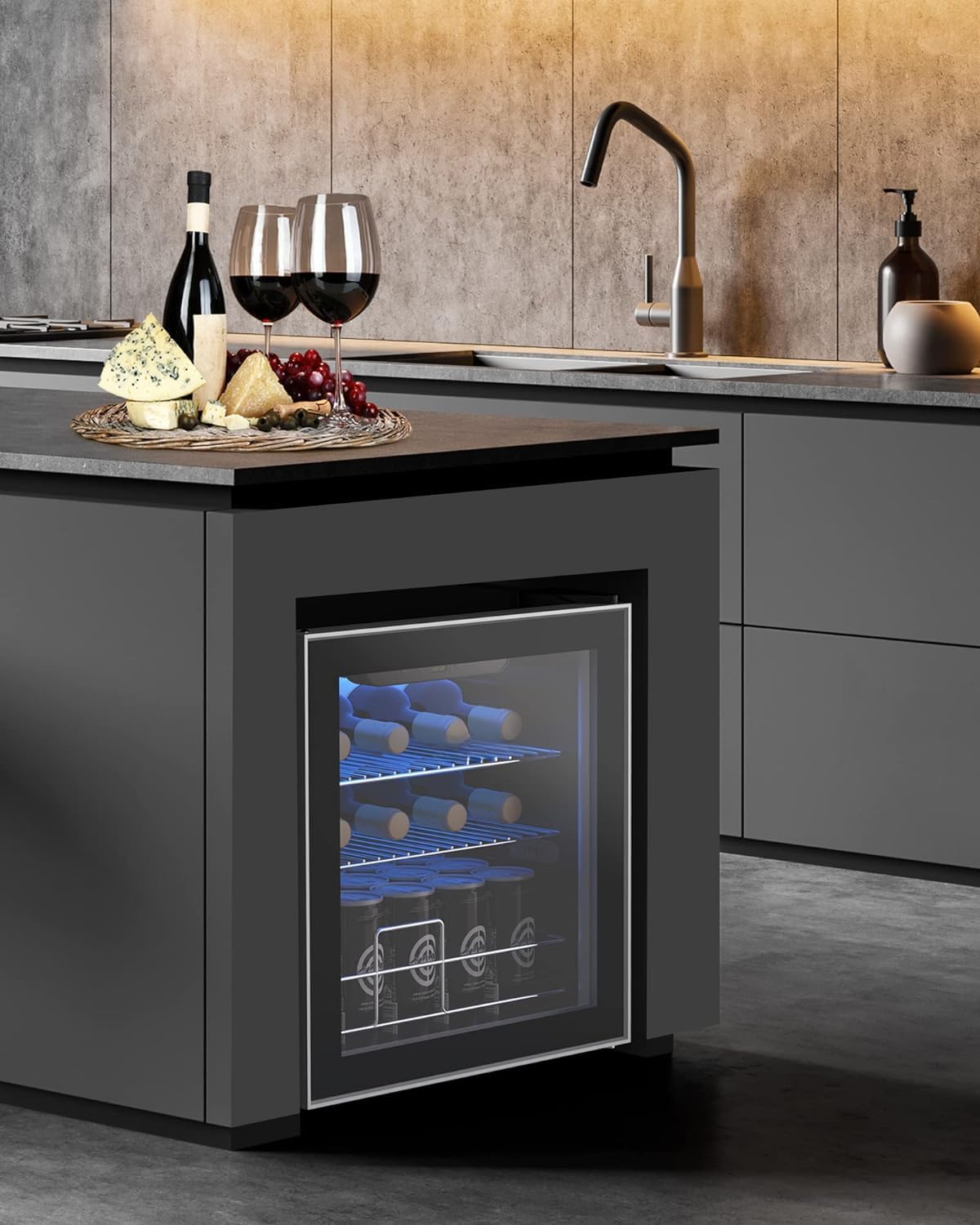 Danby USA 55 L Inverter Wine Chiller l Wine Cooler l Touch Control l LED Interior Light l Toughened Glass Door with UV-Protection (Black) - Image 6