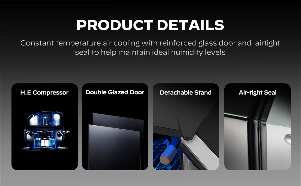 Danby USA 55 L Inverter Wine Chiller l Wine Cooler l Touch Control l LED Interior Light l Toughened Glass Door with UV-Protection (Black) - Image 5