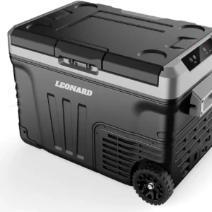 LEONARD USA Car Fridge 50 L with Compressor 12 Volt, Vehicle Refrigerator with 12/24V DC 110-240V AC for Indian Cars, SUV, RV, Camping, Outdoor and Home (Black) (Based on American Technology)