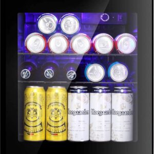 LEONARD USA 52 L Inverter Mini Fridge/Wine Chiller with Toughened Glass Door with UV-Protection l LED Interior Light l Temperature Control for Home Bars (Based on American Technology) (Black)