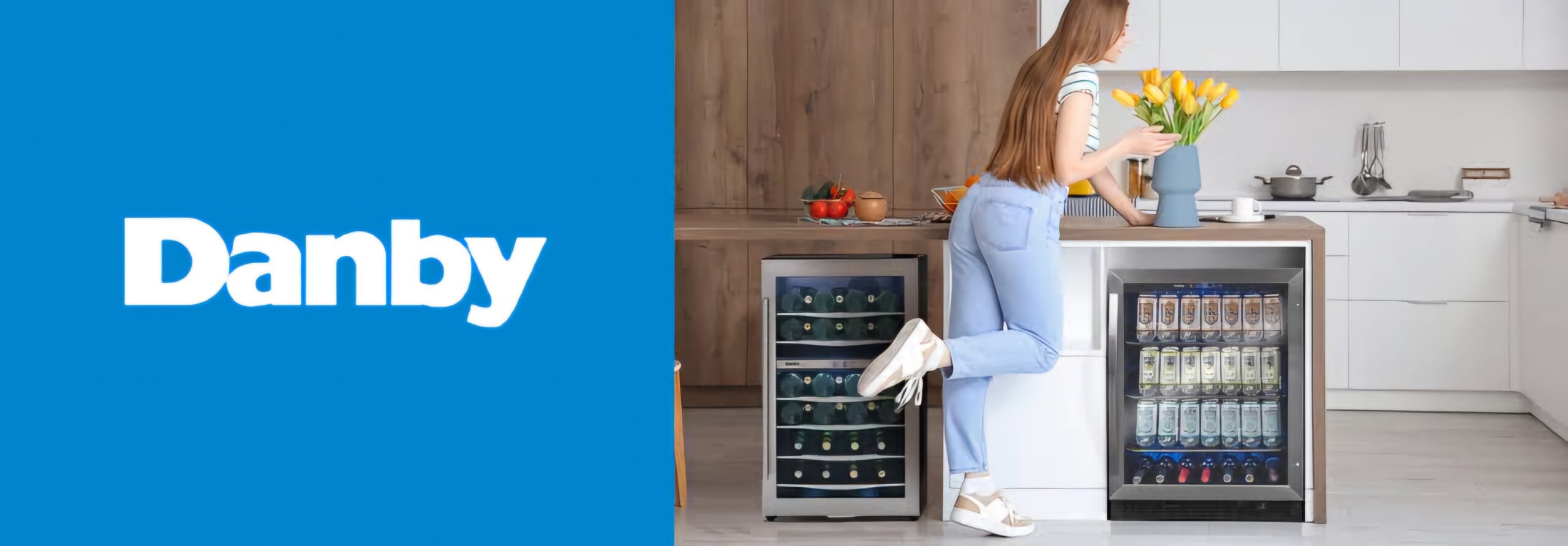 Wine Coolers Give your kitchen or home bar uniaue desian with the addition of a wine cooler. Danby®️ wine coolers are a great addition for anv wine drinker or entertainer. The wine fridges are climate controlled to keep the wine at the optimal temperature Danby®️ offers a varietv of sizes that hold anvwhere from 17 bottles up to a maximum of 75 bottles. They also make a great solution for creating vour own storage solution for your cellar. Danby freestanding wine coolers are desig ned with performance and proper preservation for vour finest wines in mind. Purchase one for vour home today