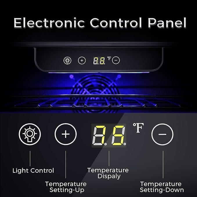 LEONARD USA 155 L Inverter Built-in Wine Chiller, Wine Cooler, Under Counter, Touch Control, Toughened Glass Door with UV-Protection, LED Interior Light with Safety Lock for Home, Bar & Office - Image 6