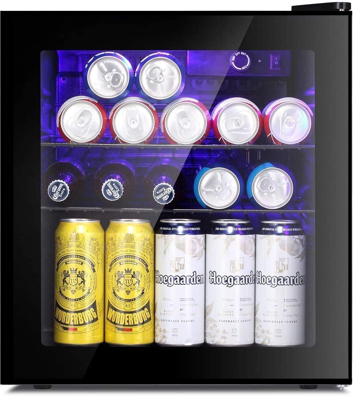 LEONARD USA 52 L Inverter Mini Fridge/Wine Chiller with Toughened Glass Door with UV-Protection l LED Interior Light l Temperature Control for Home Bars (Based on American Technology) (Black) - Image 2